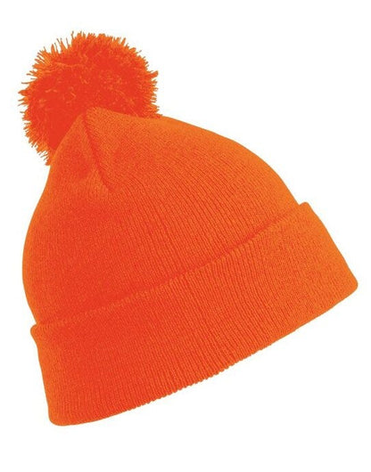 Result Winter Essentials Pom Pom Beanie - Fluoresent Orange