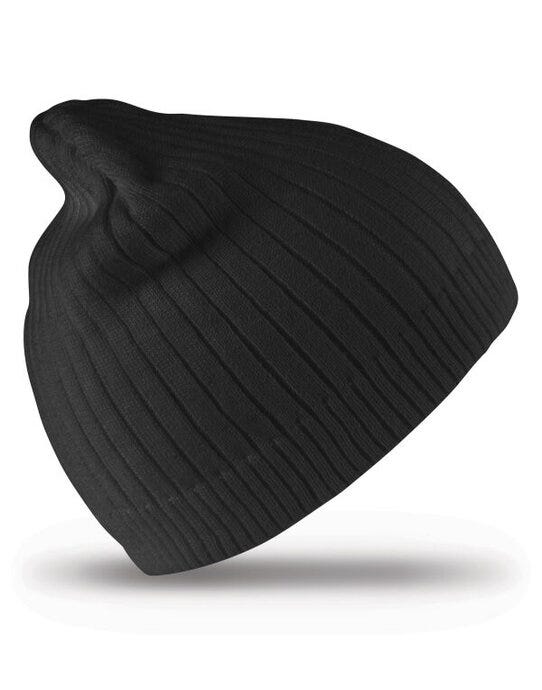 Result Winter Essentials Result Winter Double Knit Cotton Beanie - Black