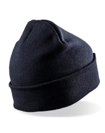 Result Recycled Dble Knit Printer Beanie - Navy