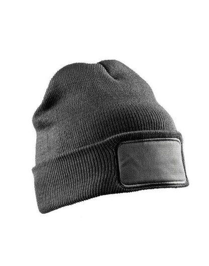 Result Recycled Dble Knit Printer Beanie - Grey