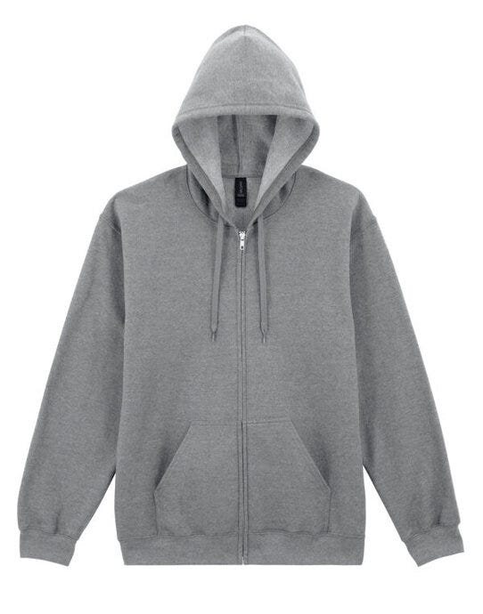 Gildan Softyle Midweight Full Zip Hoody - Sport Grey (RS)