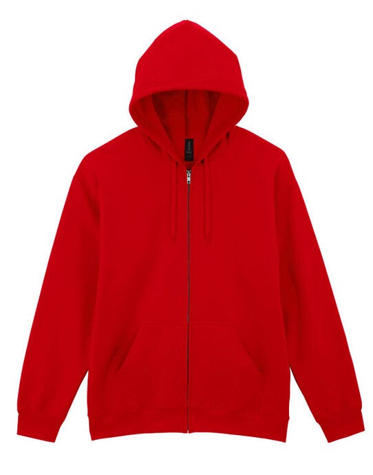 Gildan Softyle Midweight Full Zip Hoody - Red