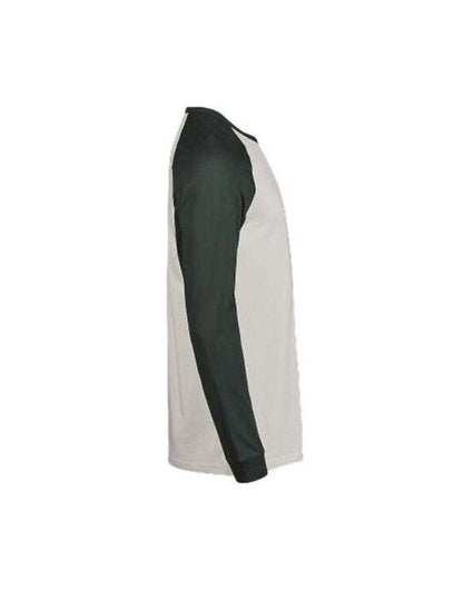 Tee Jays Unlabeled Baseball Tee - Cement/Dark Green