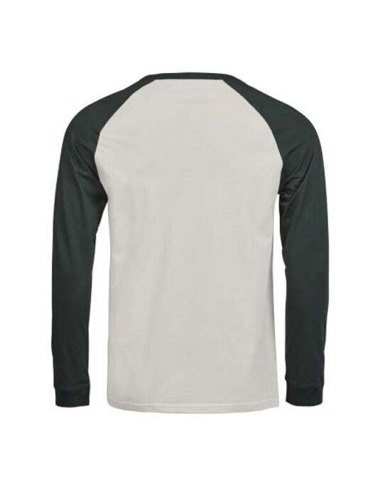Tee Jays Unlabeled Baseball Tee - Cement/Dark Green