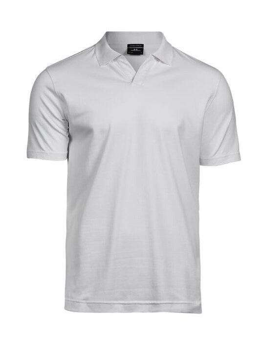 Tee Jays Men's Luxury Stretch VNeck Polo - White