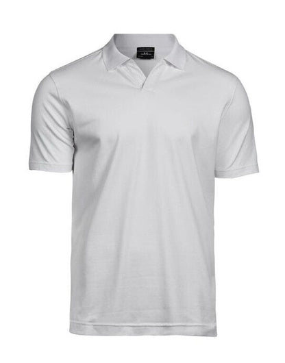 Tee Jays Men's Luxury Stretch VNeck Polo - White