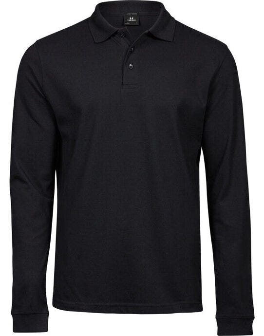 Tee Jays Mens Luxury L/S Stretch Polo - Black