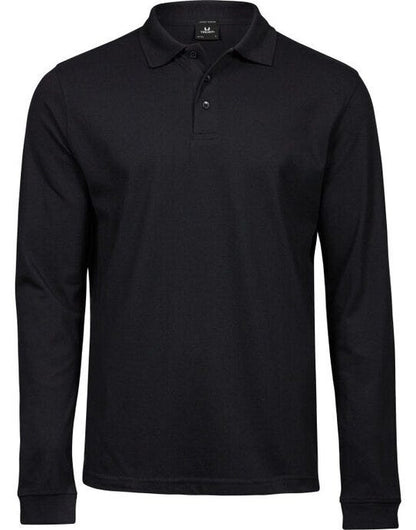 Tee Jays Mens Luxury L/S Stretch Polo - Black