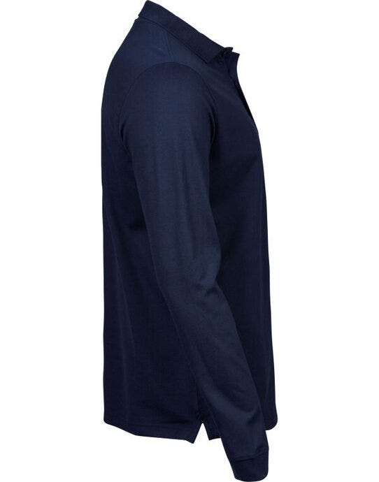 Tee Jays Mens Luxury L/S Stretch Polo - Navy