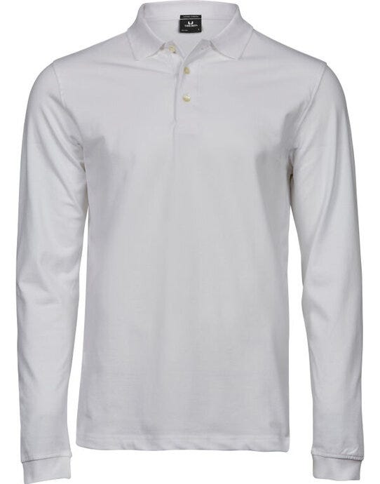 Tee Jays Mens Luxury L/S Stretch Polo - White