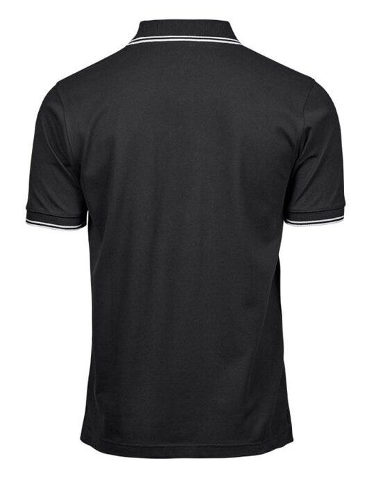 Tee Jays Mens Luxury Stripe Stretch Polo - Black/White
