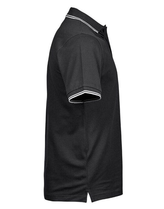 Tee Jays Mens Luxury Stripe Stretch Polo - Black/White