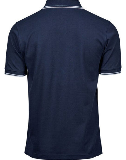 Tee Jays Mens Luxury Stripe Stretch Polo - Navy/White