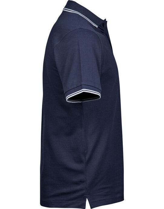 Tee Jays Mens Luxury Stripe Stretch Polo - Navy/White