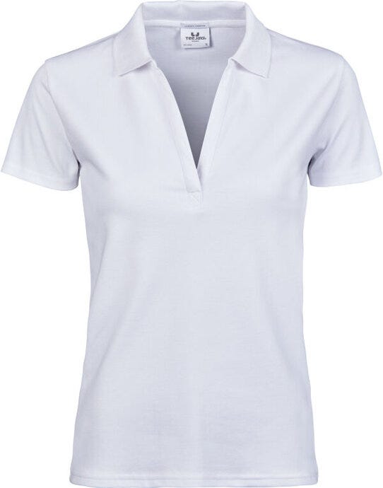 Tee Jays Womens Luxury Stretch V Polo - White