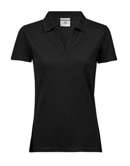 Tee Jays Womens Luxury Stretch V Polo - Black