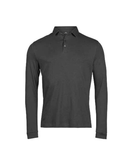 Tee Jays Pima Cotton Long Sleeve Polo - Black