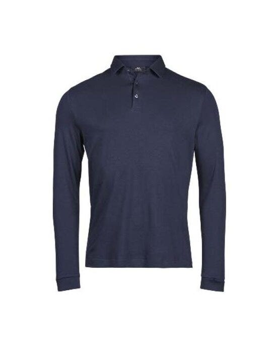 Tee Jays Pima Cotton Long Sleeve Polo - Navy