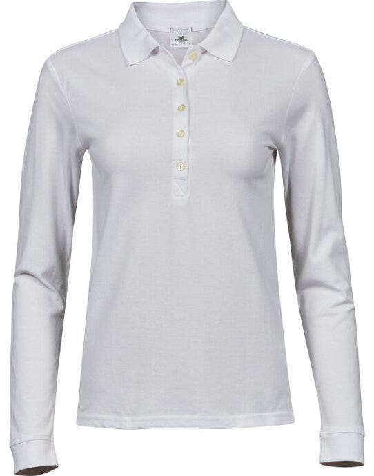 Tee Jays Ladies Luxury L/S Stretch Polo - White