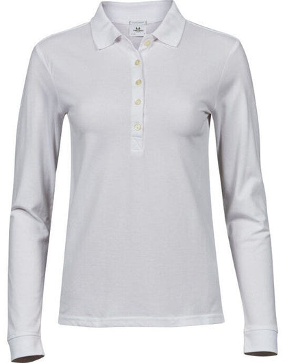 Tee Jays Ladies Luxury L/S Stretch Polo - White