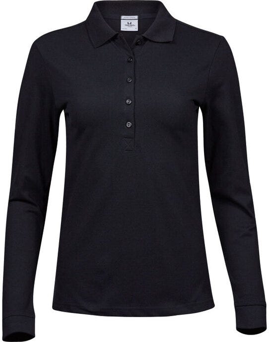 Tee Jays Ladies Luxury L/S Stretch Polo - Black