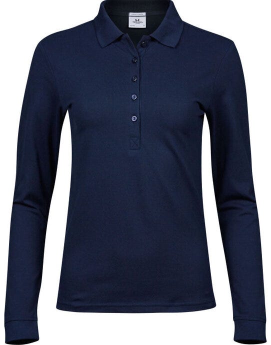 Tee Jays Ladies Luxury L/S Stretch Polo - Navy