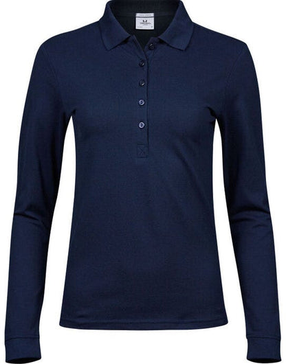 Tee Jays Ladies Luxury L/S Stretch Polo - Navy