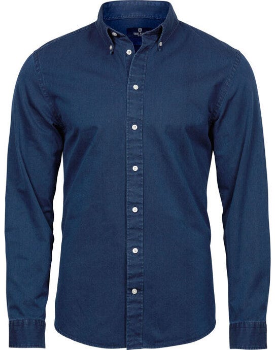 Tee Jays Mens Casual Twill Shirt - Indigo