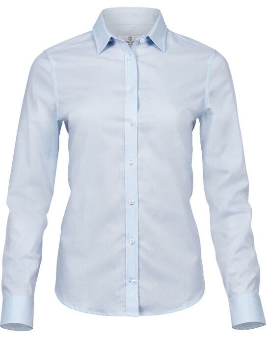 Tee Jays Ladies Stretch Luxury Shirt - Light Blue