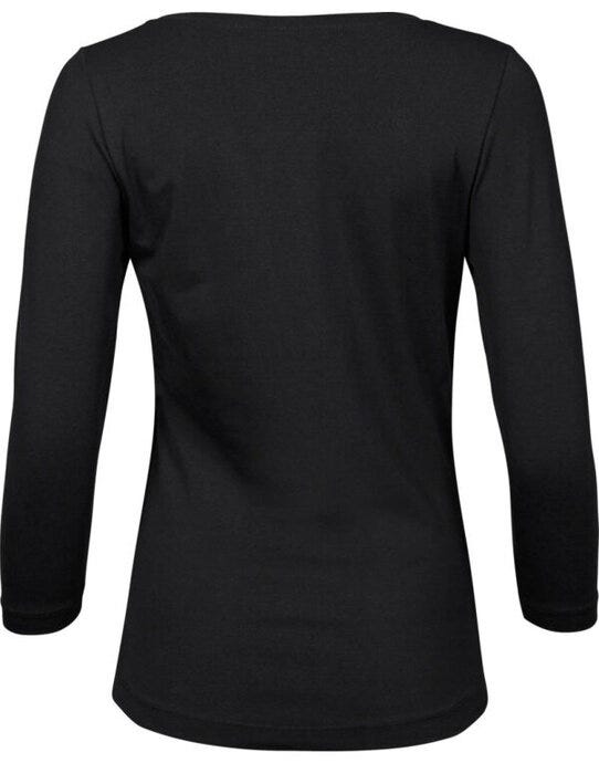 Tee Jays Ladies 3/4 Sleeve Stretch Tee - Black