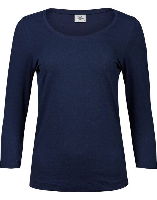 Tee Jays Ladies 3/4 Sleeve Stretch Tee - Navy