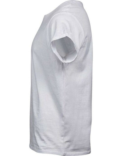 Tee Jays Mens Roll Up Sleeve Tee - White