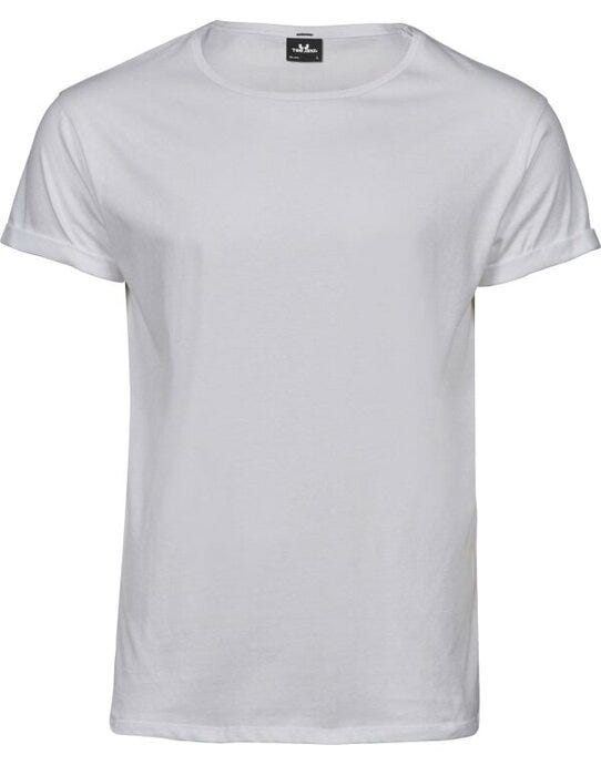 Tee Jays Mens Roll Up Sleeve Tee - White