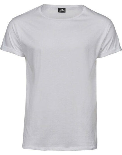 Tee Jays Mens Roll Up Sleeve Tee - White