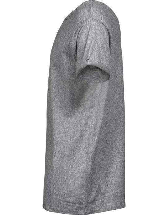Tee Jays Mens Roll Up Sleeve Tee - Heather Grey