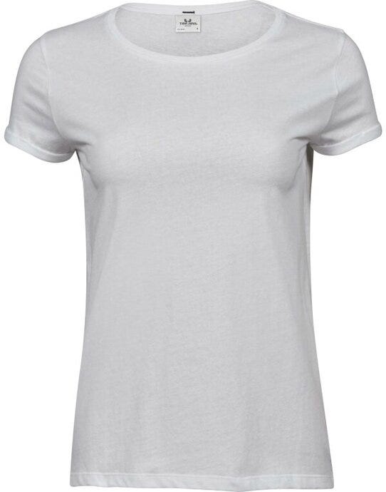 Tee Jays Ladies Roll Up Sleeve Tee - White