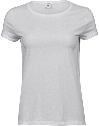 Tee Jays Ladies Roll Up Sleeve Tee - White