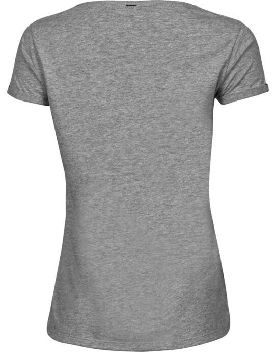 Tee Jays Ladies Roll Up Sleeve Tee - Heather Grey