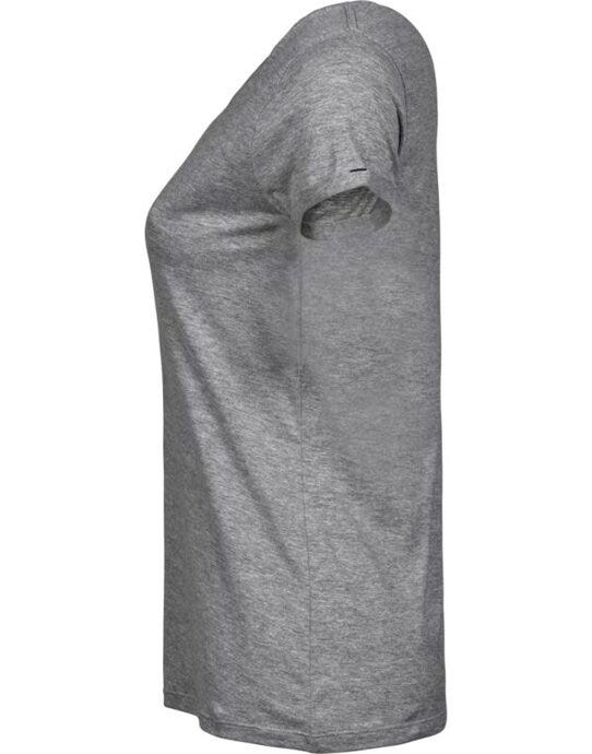 Tee Jays Ladies Roll Up Sleeve Tee - Heather Grey