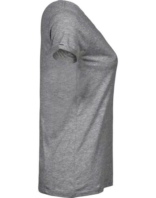 Tee Jays Ladies Roll Up Sleeve Tee - Heather Grey