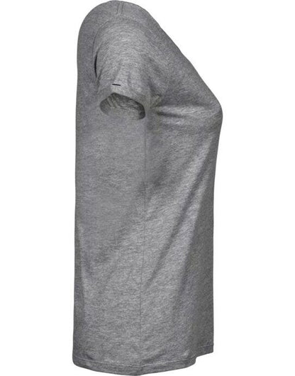 Tee Jays Ladies Roll Up Sleeve Tee - Heather Grey