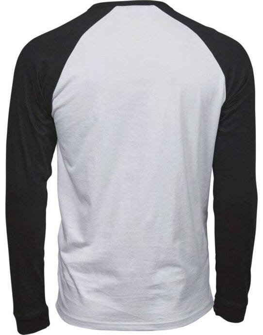 Tee Jays Mens Baseball Tee - White/Black