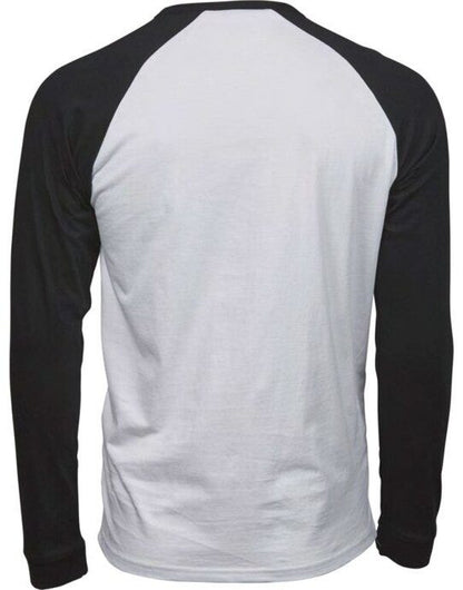 Tee Jays Mens Baseball Tee - White/Black