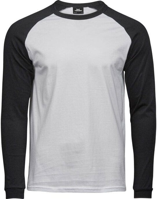 Tee Jays Mens Baseball Tee - White/Black