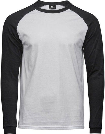 Tee Jays Mens Baseball Tee - White/Black