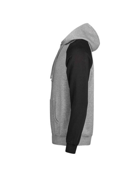 Tee Jays Unlabeled Two-Tone Hooded Sweat - Heather Grey/black