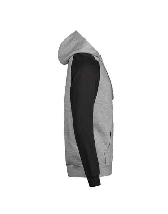 Tee Jays Unlabeled Two-Tone Hooded Sweat - Heather Grey/black