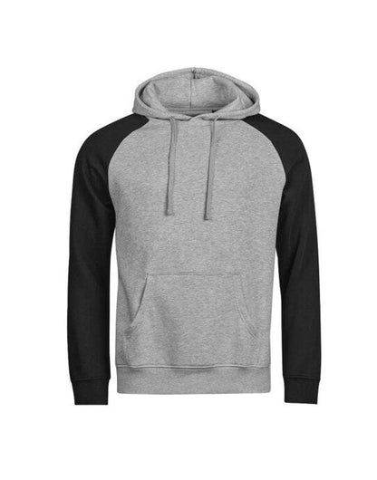 Tee Jays Unlabeled Two-Tone Hooded Sweat - Heather Grey/black