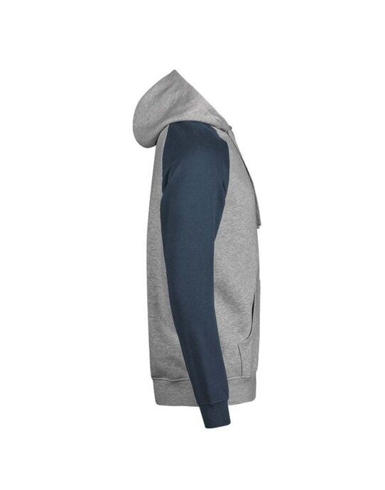 Tee Jays Unlabeled Two-Tone Hooded Sweat - Heather Grey/Ink