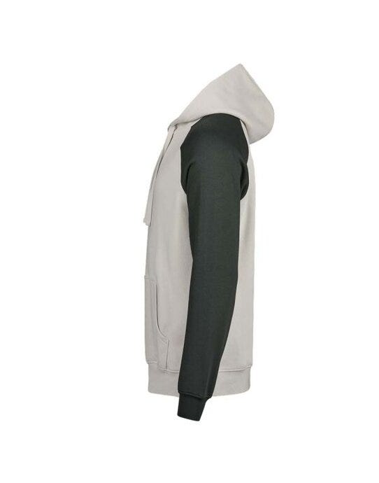 Tee Jays Unlabeled Two-Tone Hooded Sweat - Cement/Dark Green